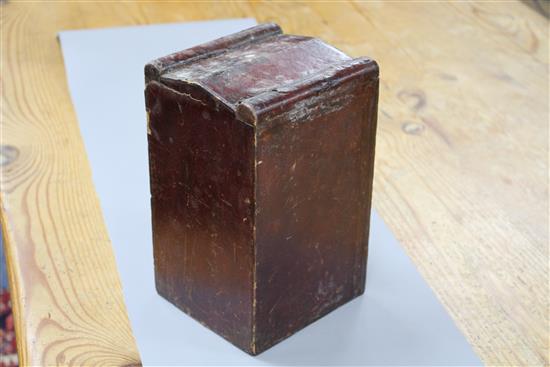 A leather bound display case for The Gentlemans Family Library, with tooled gilt decoration, width 14cm depth 14.5cm height 24cm